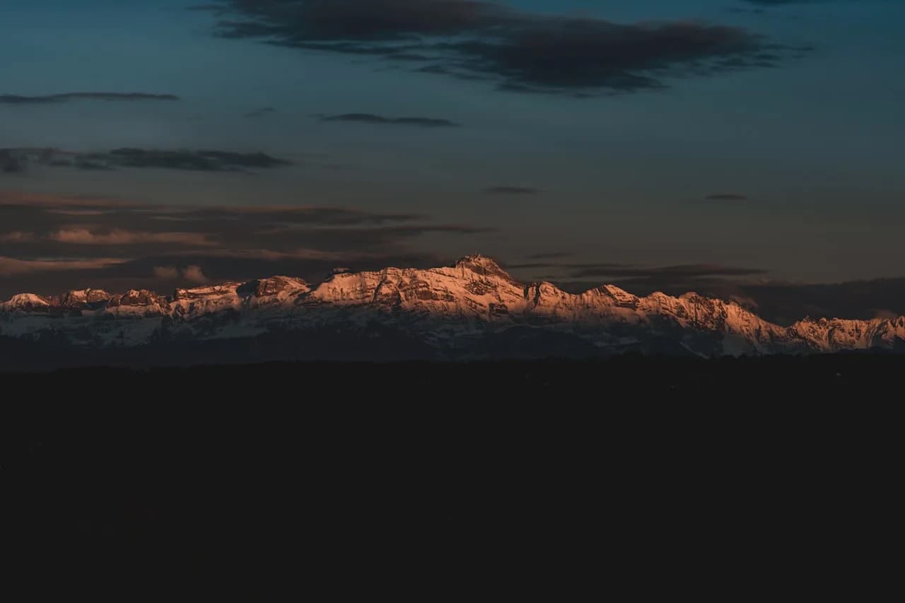 Panorama du massif du Mont-Blanc, souvenir d’une randonnée sur le Tour du Mont-Blanc