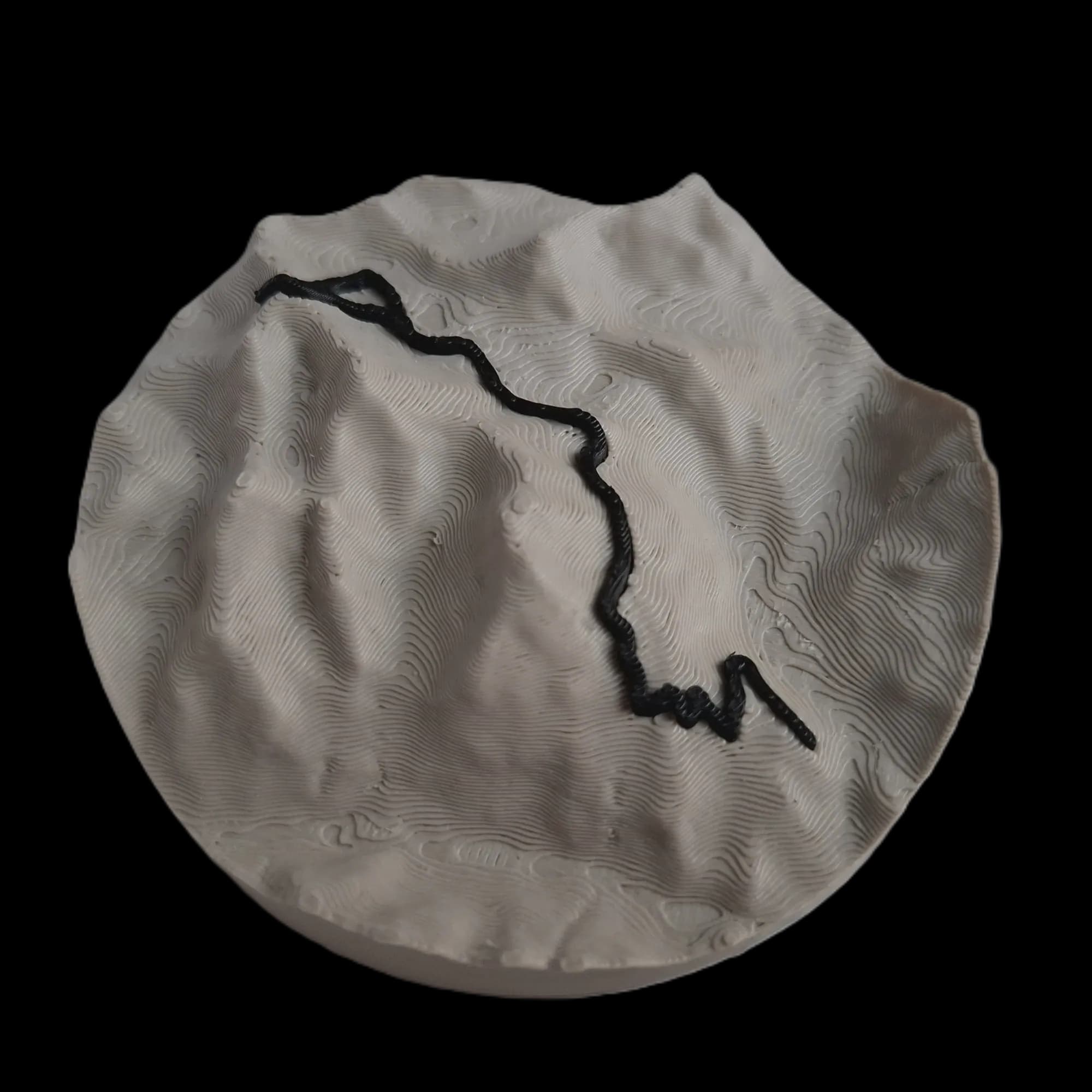 Carte topographique en relief Altitrace, duo Classique (sable, tracé noir) — cadeau pour randonneur et traileur