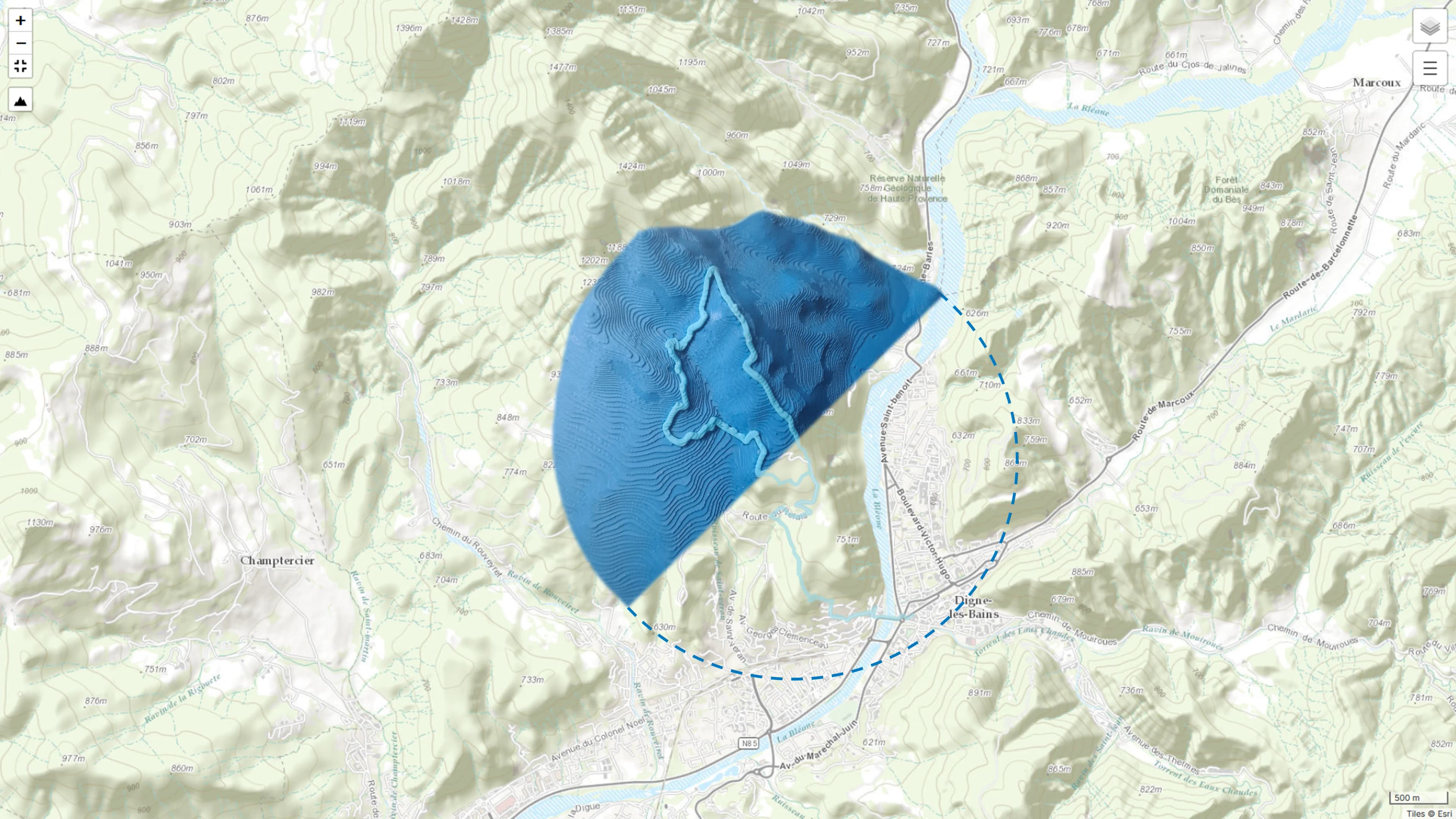 Trace GPX transformée en carte murale en relief 3D Altitrace